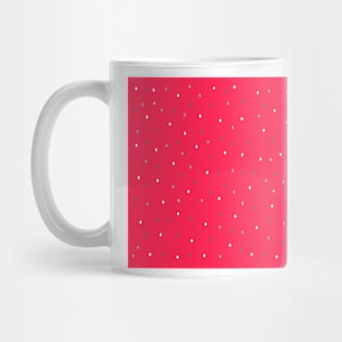 Festive Silver Polka Dots on Red Mug